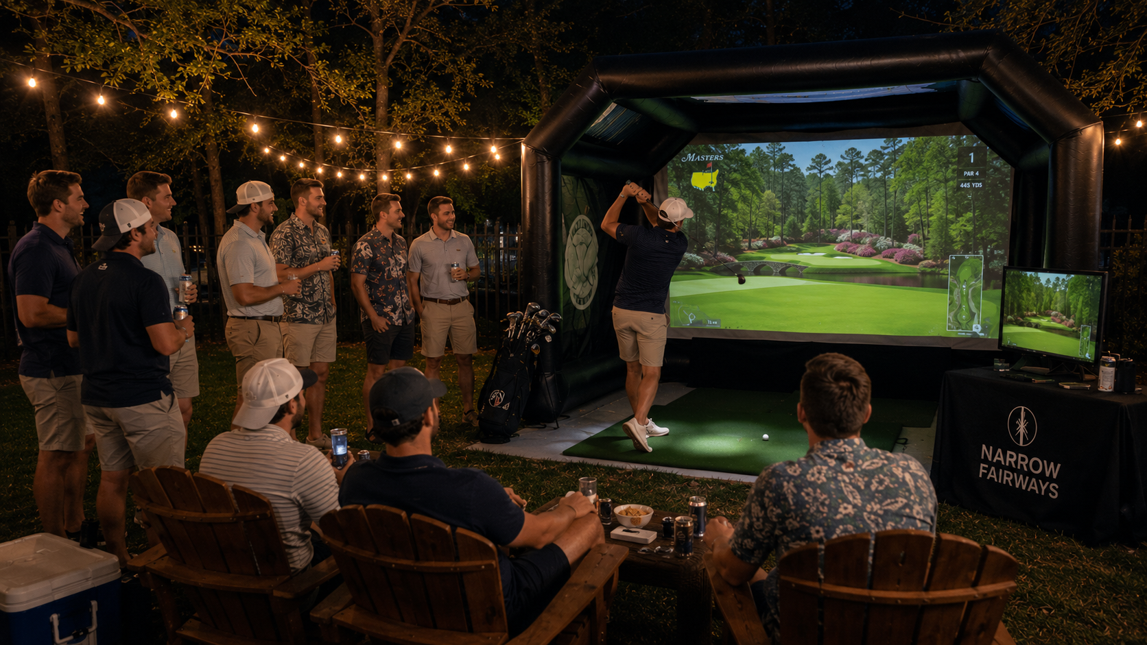 Bachelor party with Narrow Fairways golf simulator